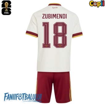 Spania Martin Zubimendi #18 Echipament de Fotbal Replică Mondial 2026 Copii Deplasare (+ Șorturi)